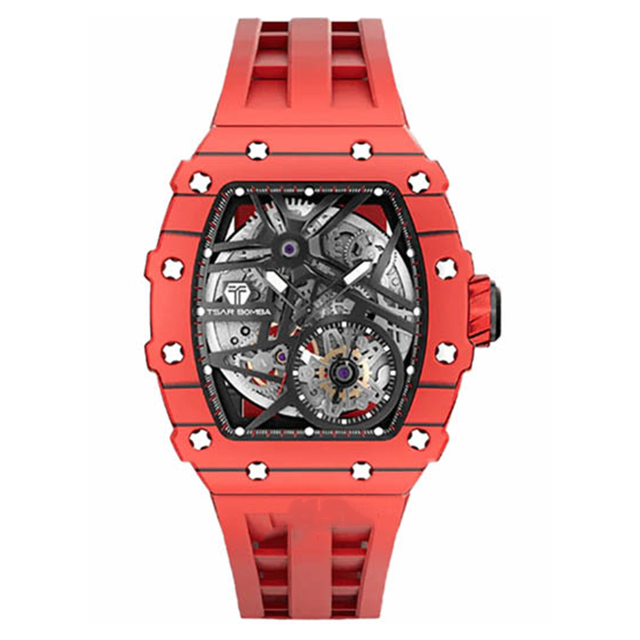 Đồng Hồ Nam Tsar Bomba Carbon Fiber Waterproof TB8209CF-R Màu Đỏ