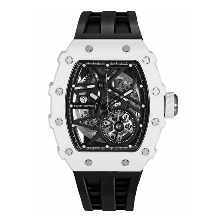 Đồng Hồ Nam Tsar Bomba  Ceramic Bezel TB8209C-WB Màu Đen Trắng