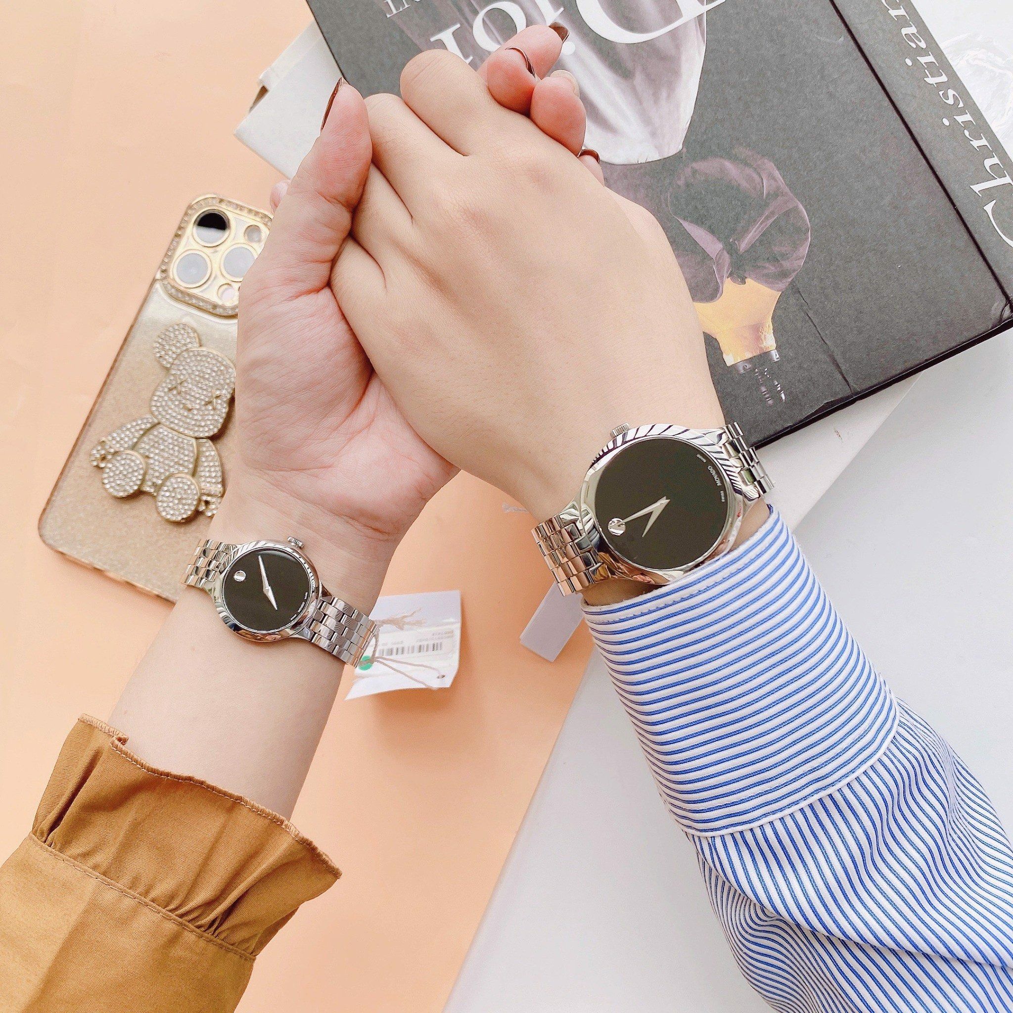 Đồng Hồ Nữ Movado Veturi Quartz Black Museum 0607415 Màu Đen Bạc