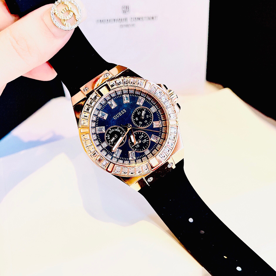 Đồng Hồ Unisex Guess GW0118L2 Dây Cao Su Màu Đen