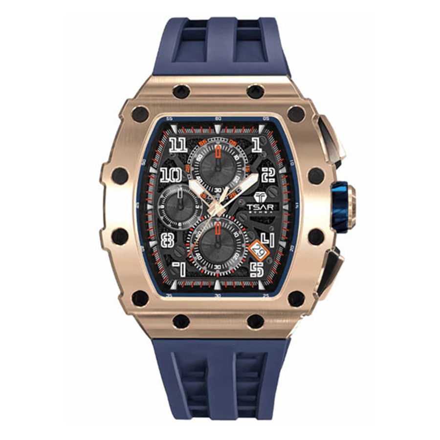 Đồng Hồ Nam Tsar Bomba TB8204Q-GBLUE Màu Xanh/Vàng Hồng