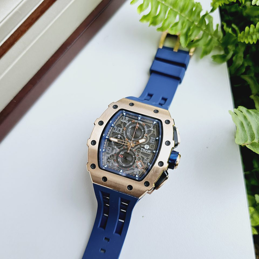 Đồng Hồ Nam Tsar Bomba TB8204Q-GBLUE Màu Xanh/Vàng Hồng