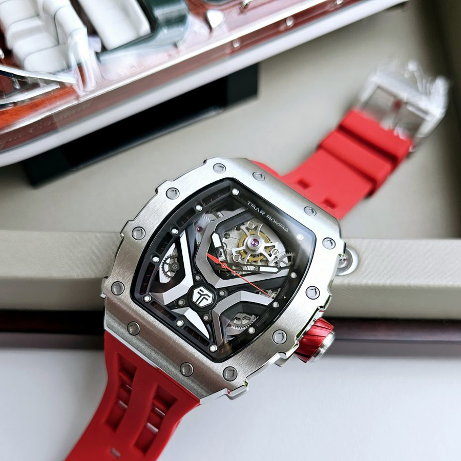 Đồng Hồ Nam Tsar Bomba Mechanical Waterproof TB8206A-SR Màu Đỏ