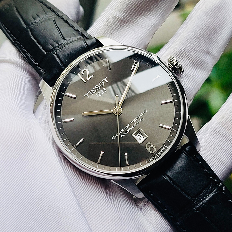 Đồng Hồ Nam Tissot Aurtomatic Chemin Des Tourelles Powermatic 80 T099.407.16.447.00 Màu Đen Bạc
