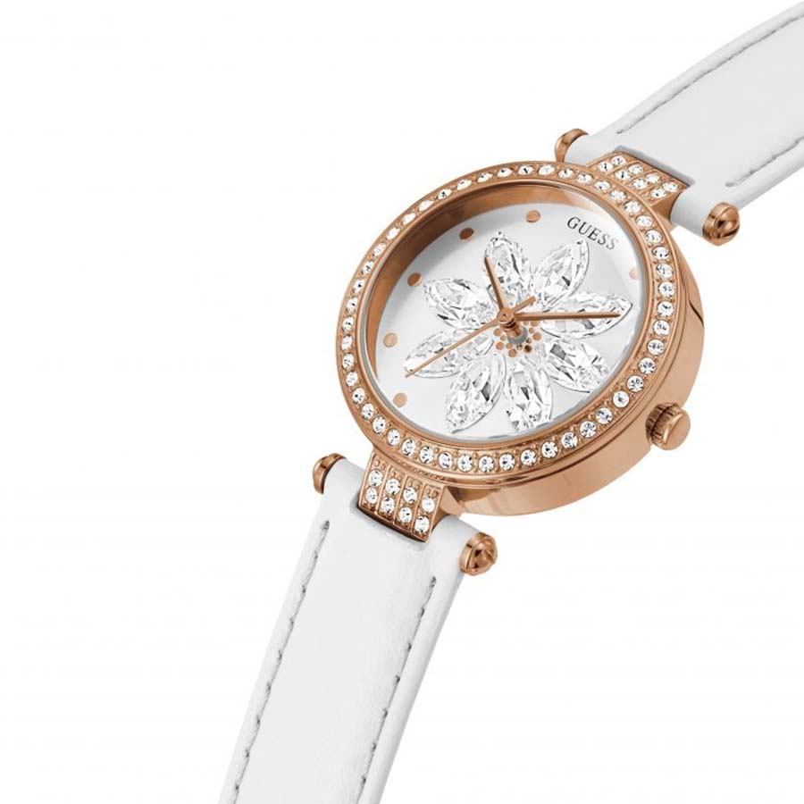Đồng Hồ Nữ Guess GW0382L3 White Dial Leather Ladies Watch Màu Trắng