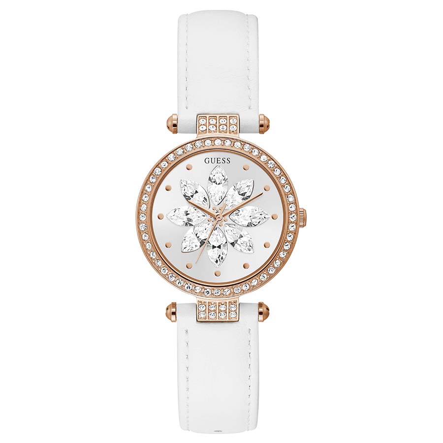 Đồng Hồ Nữ Guess GW0382L3 White Dial Leather Ladies Watch Màu Trắng