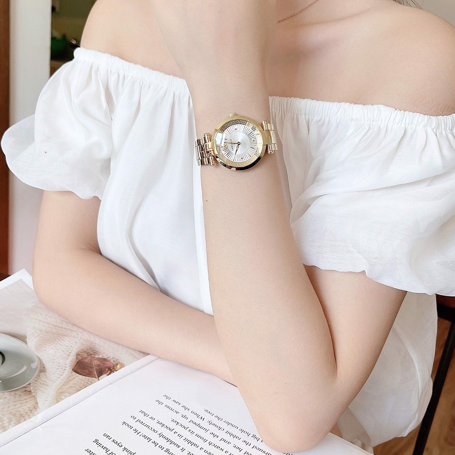 Đồng Hồ Nữ Versace Revive Quartz White Dial Ladies Watch VE2L00521 Màu Vàng Gold