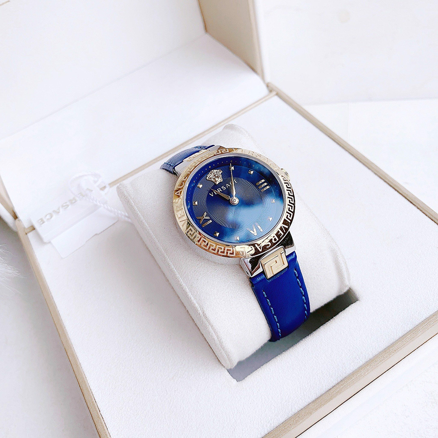 Đồng Hồ Nữ Versace Medusa Quartz Blue Dial Ladies Watch VE2K00321 Màu  Vàng Xanh