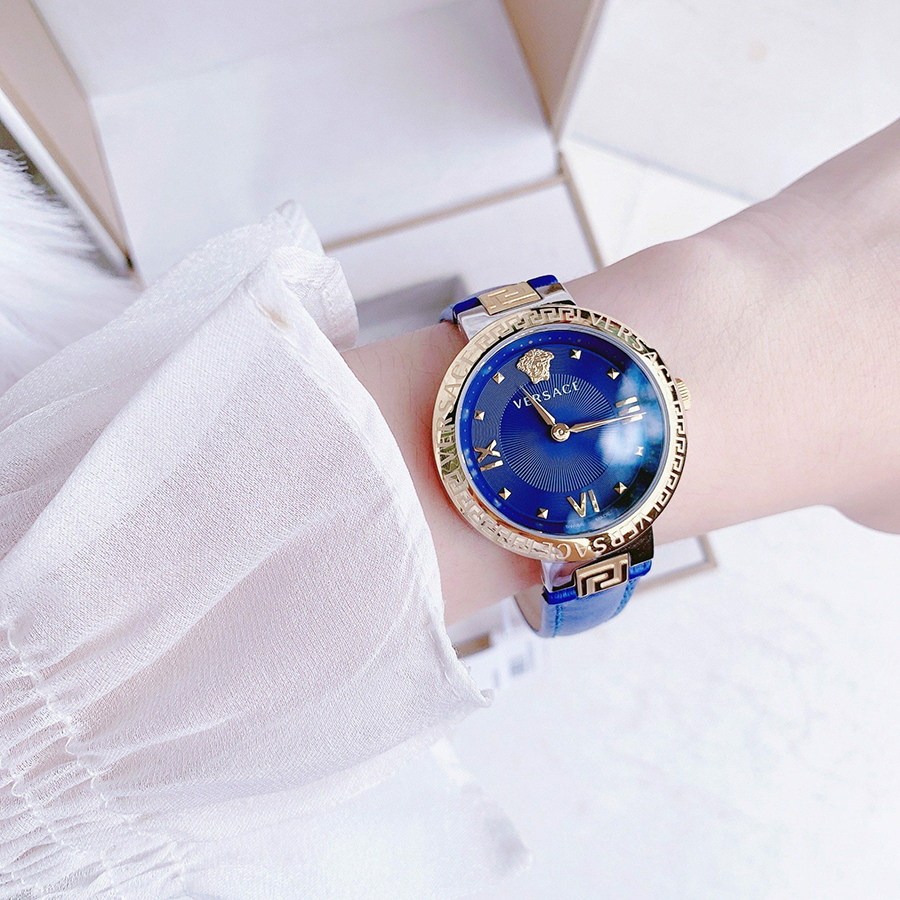 Đồng Hồ Nữ Versace Medusa Quartz Blue Dial Ladies Watch VE2K00321 Màu  Vàng Xanh