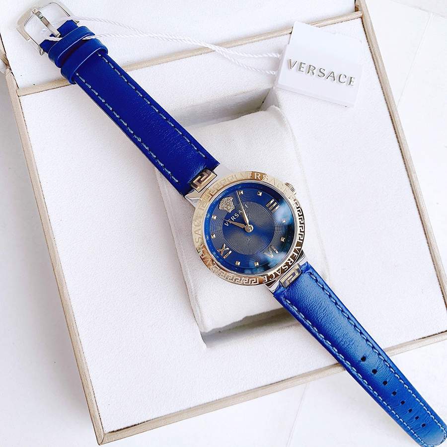Đồng Hồ Nữ Versace Medusa Quartz Blue Dial Ladies Watch VE2K00321 Màu  Vàng Xanh