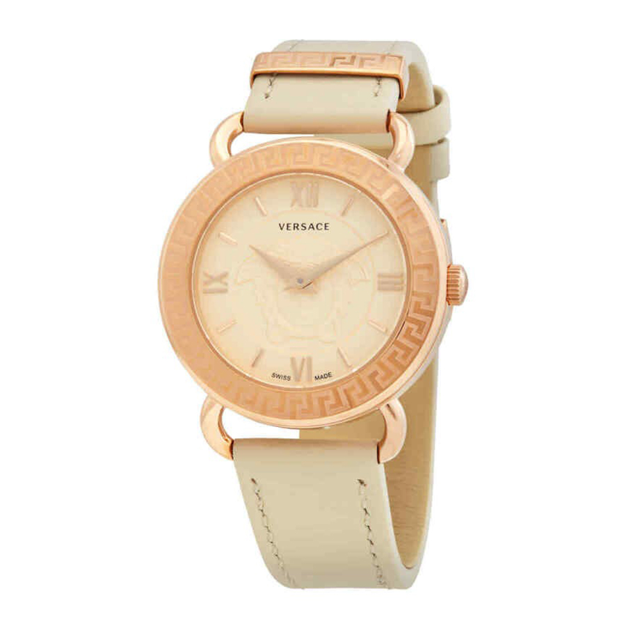 Đồng Hồ Nữ Versace Medusa Quartz Ivory Dial Ladies Watch VEPU01021 Màu Kem Vàng Hồng
