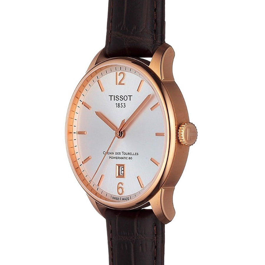 Đồng Hồ Nam Tissot Chemin Des Tourelles Automatic T099.407.36.037.00 Màu Nâu - Vàng
