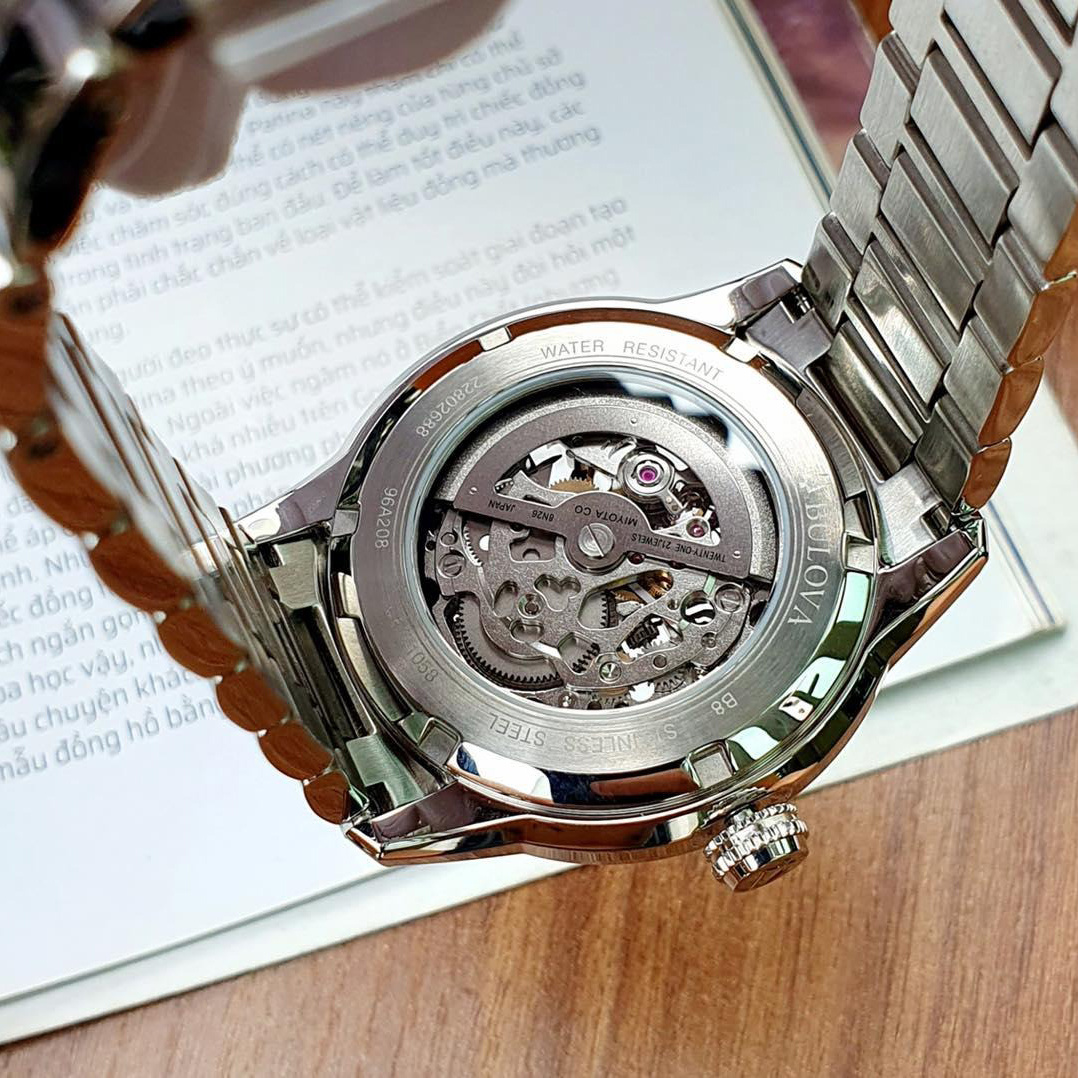 Đồng Hồ Nam Bulova Skeleton 96A208 Màu Bạc