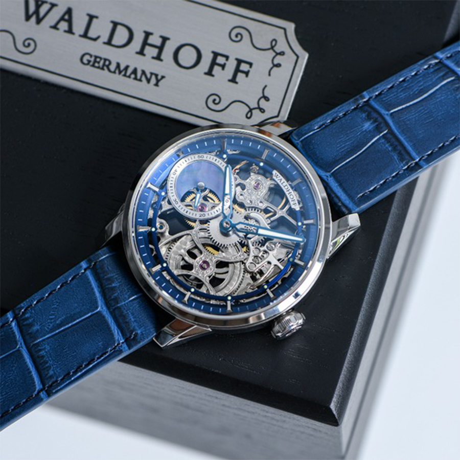 Đồng Hồ Nam Waldhoff Paragon Pearl Royal Blue 12CM 43.5mm Màu Xanh Blue