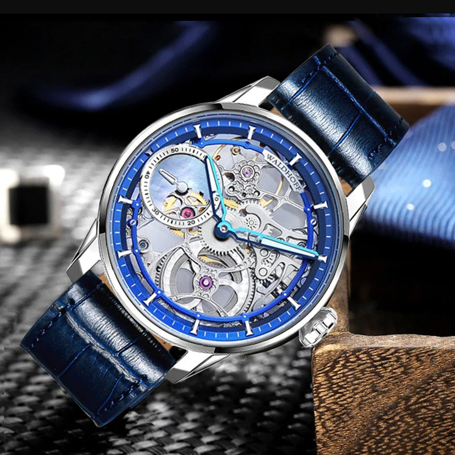 Đồng Hồ Nam Waldhoff Paragon Pearl Royal Blue 12CM 43.5mm Màu Xanh Blue