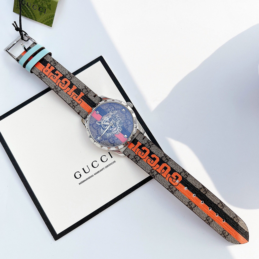 Đồng Hồ Gucci G-Timeless GG Supreme Dial Canvas Strap Watch YA1264186 Phối Màu