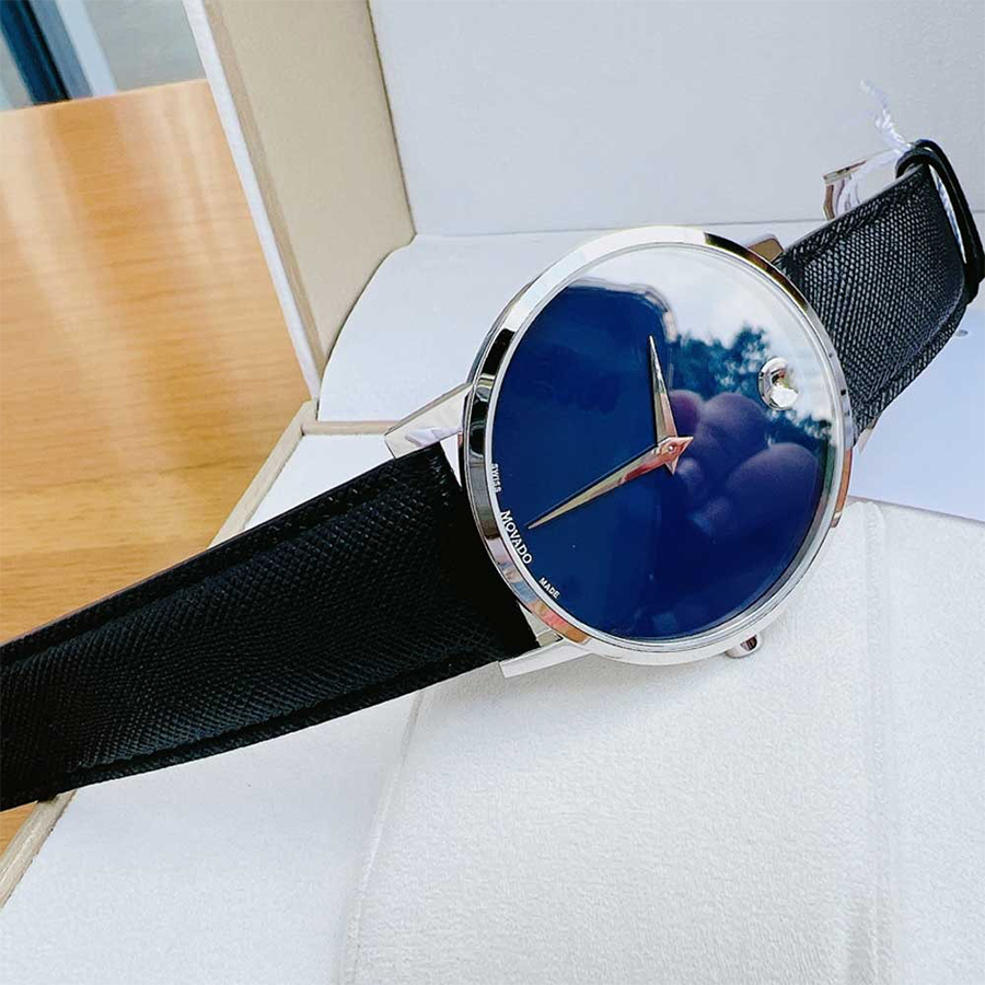 Đồng Hồ Nam Movado Museum 0607197 Màu Xanh Navy Đen