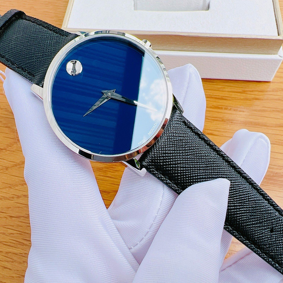 Đồng Hồ Nam Movado Museum 0607197 Màu Xanh Navy Đen