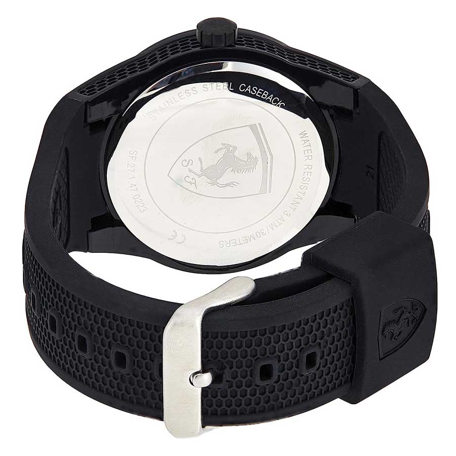 Đồng Hồ Nam Ferrari Men's 0830248 Redrev Analog Display Màu Đen Đỏ