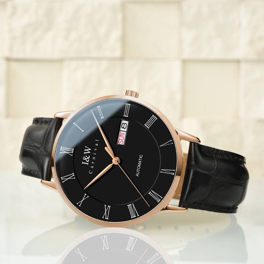 Đồng Hồ Nam I&W Carnival 8861G4 Màu Đen