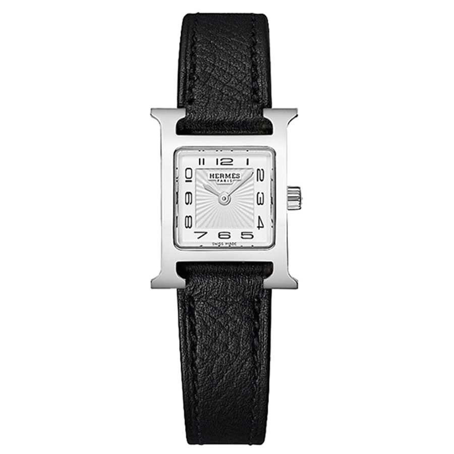Đồng Hồ Nữ Hermès Heure H Watch Mini Model 21mm Màu Đen Bạc
