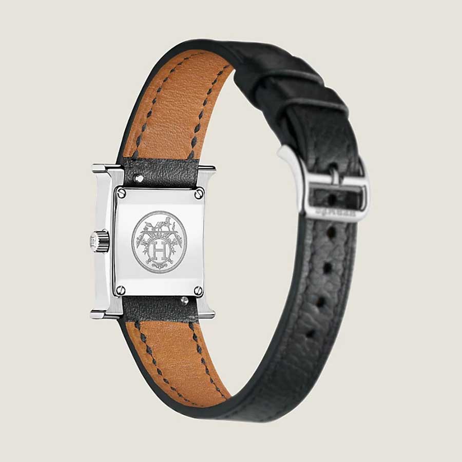 Đồng Hồ Nữ Hermès Heure H Watch Mini Model 21mm Màu Đen Bạc