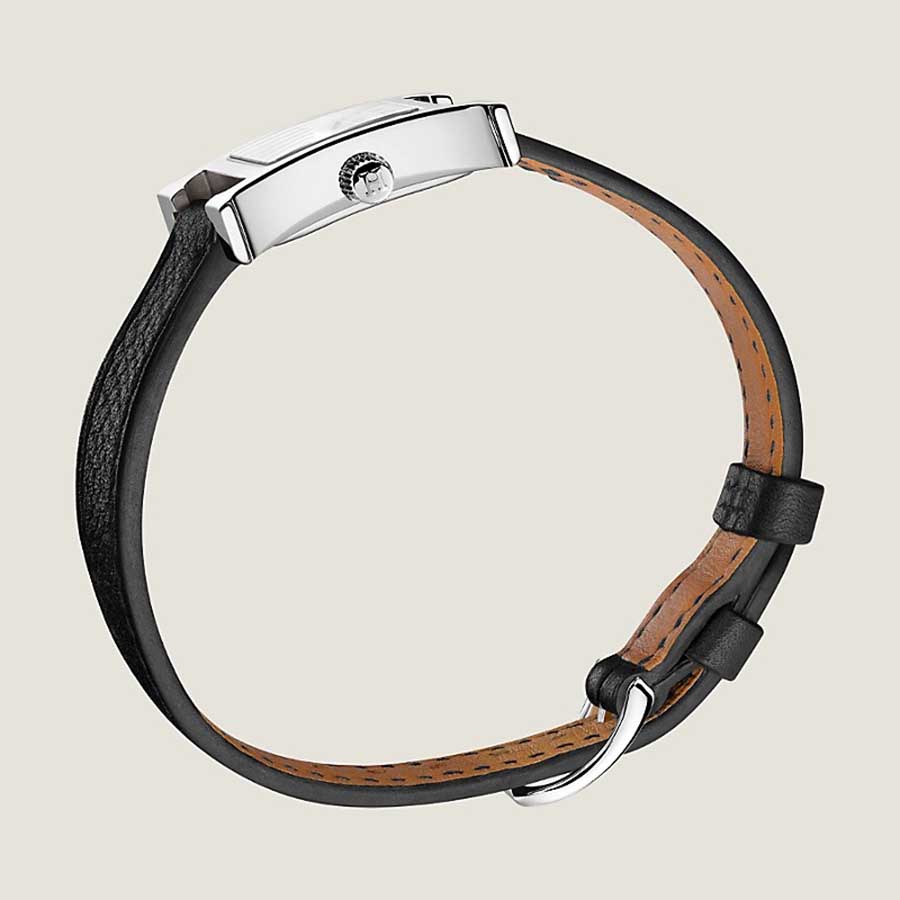 Đồng Hồ Nữ Hermès Heure H Watch Mini Model 21mm Màu Đen Bạc