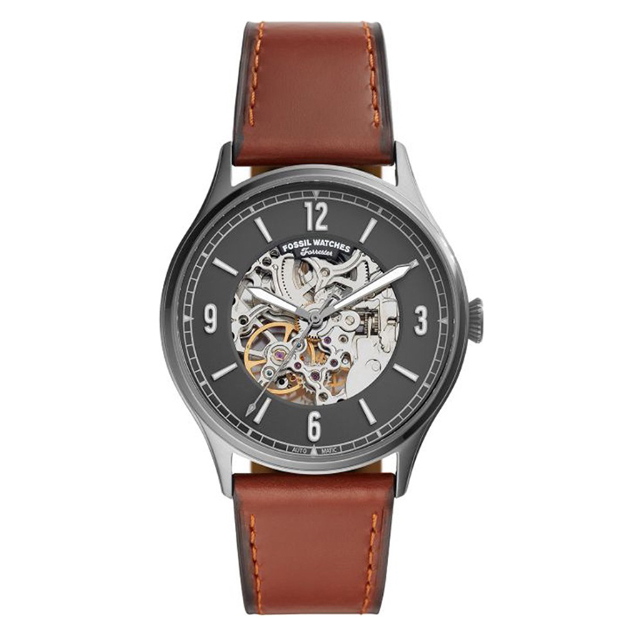 Đồng Hồ Nam Fossil Forrester Automatic Amber Leather Watch ME3178 Màu Nâu Đen