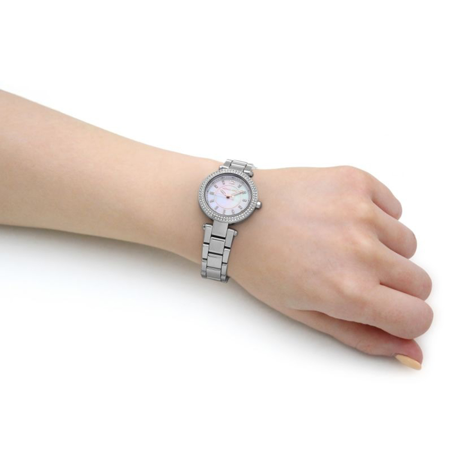 Đồng Hồ Nữ Michael Kors Parker Quartz Crystal White Dial Watch MK6932 Màu Bạc Bản 28mm