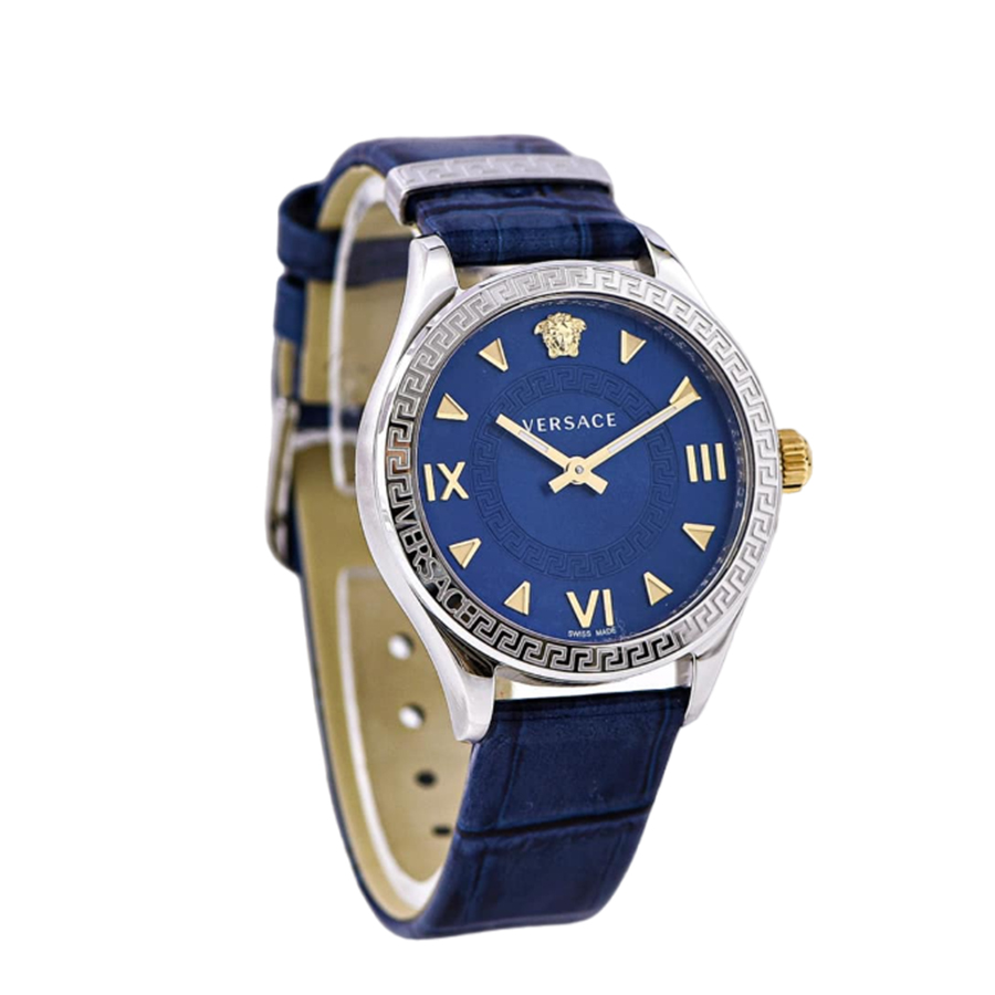 Đồng Hồ Nữ Versace Hellenyium Dây Da Màu Xanh Navy