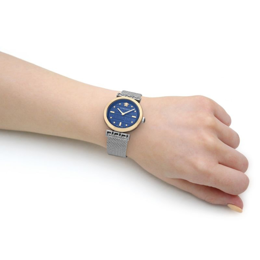 Đồng Hồ Nữ Versace Meander Watch VELW00520 Màu Bạc Mặt Xanh
