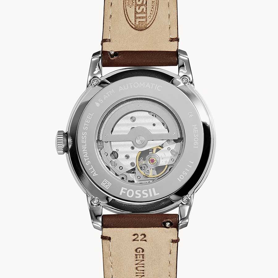 Đồng Hồ Nam Fossil Townsman Automatic Leather Watch Brown ME3061 Màu Nâu Đen