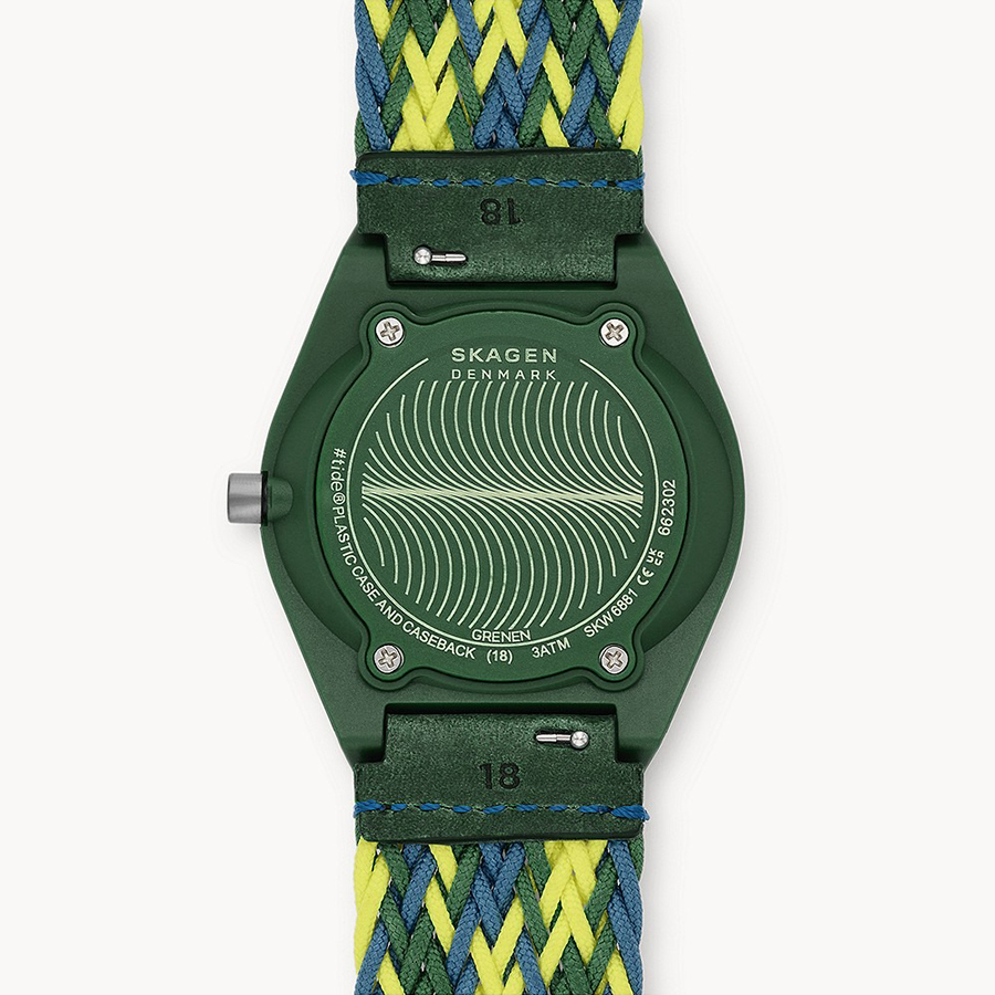 Đồng Hồ Nam Skagen Samso Three-Hand Multicolor Tide Ocean Material SKW6881 Màu Xanh Lá Cây