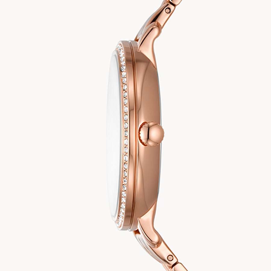 Đồng Hồ Nữ Fossil Jacqueline Sun Moon Multifunction Rose Gold Tone Stainless Steel Watch ES5165 Màu Trắng/ Vàng Hồng