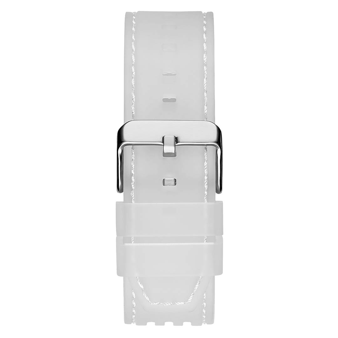 Đồng Hồ Nam Guess Clear Case Clear Silicone Watch GW0499G3 Màu Trắng