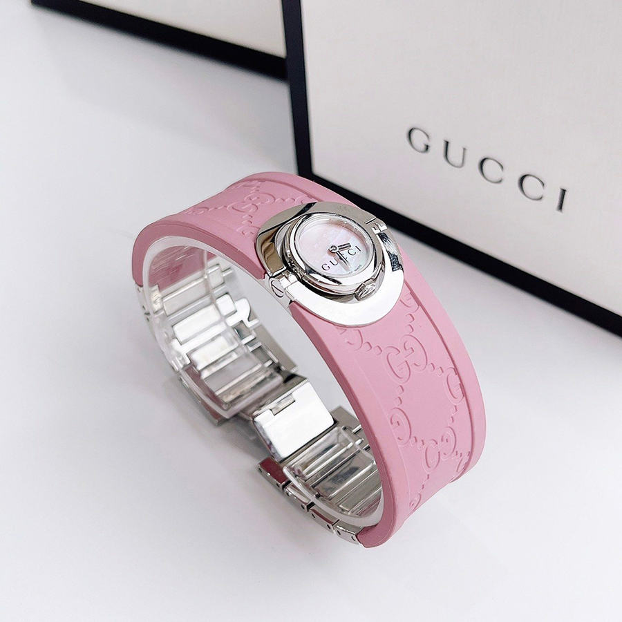 Đồng Hồ Nữ Gucci Twirl Small Pink Rubber YA112522 Màu Hồng