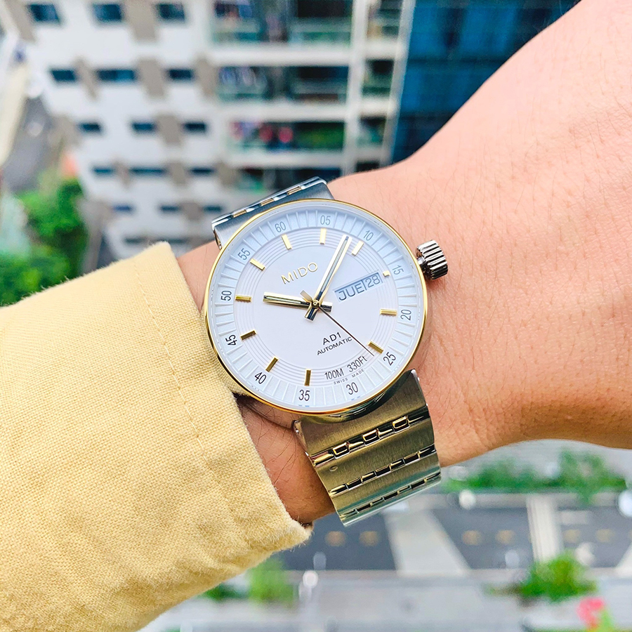 Đồng Hồ Nam Mido All Dial Demi-White 38mm - M833091113 Màu Vàng Bạc
