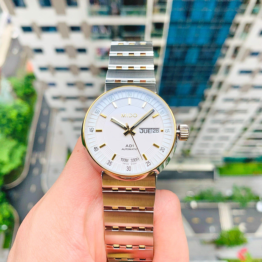 Đồng Hồ Nam Mido All Dial Demi-White 38mm - M833091113 Màu Vàng Bạc