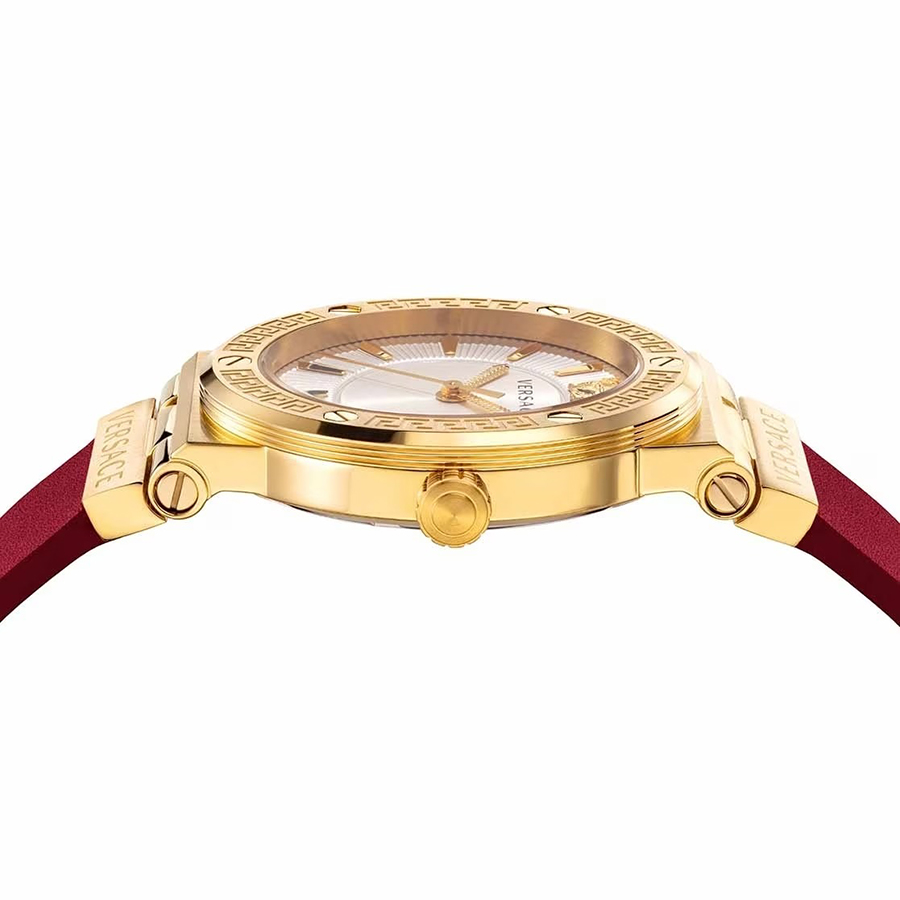 Đồng Hồ Nữ Versace Greca Logo Watch With Leather Strap VEVH00420 Màu Đỏ - Vàng Gold 38mm