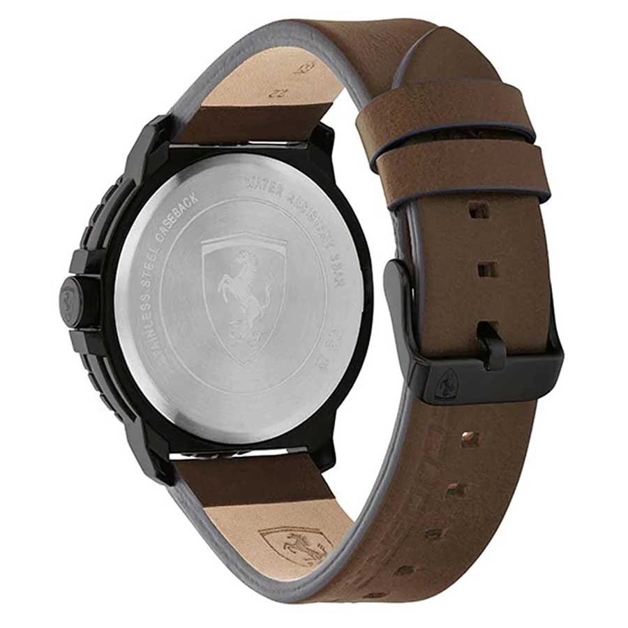 Đồng Hồ Nam Ferrari Scuderia Men's 0830902 Forza Evo 45mm Quartz Watch Màu Đen Nâu