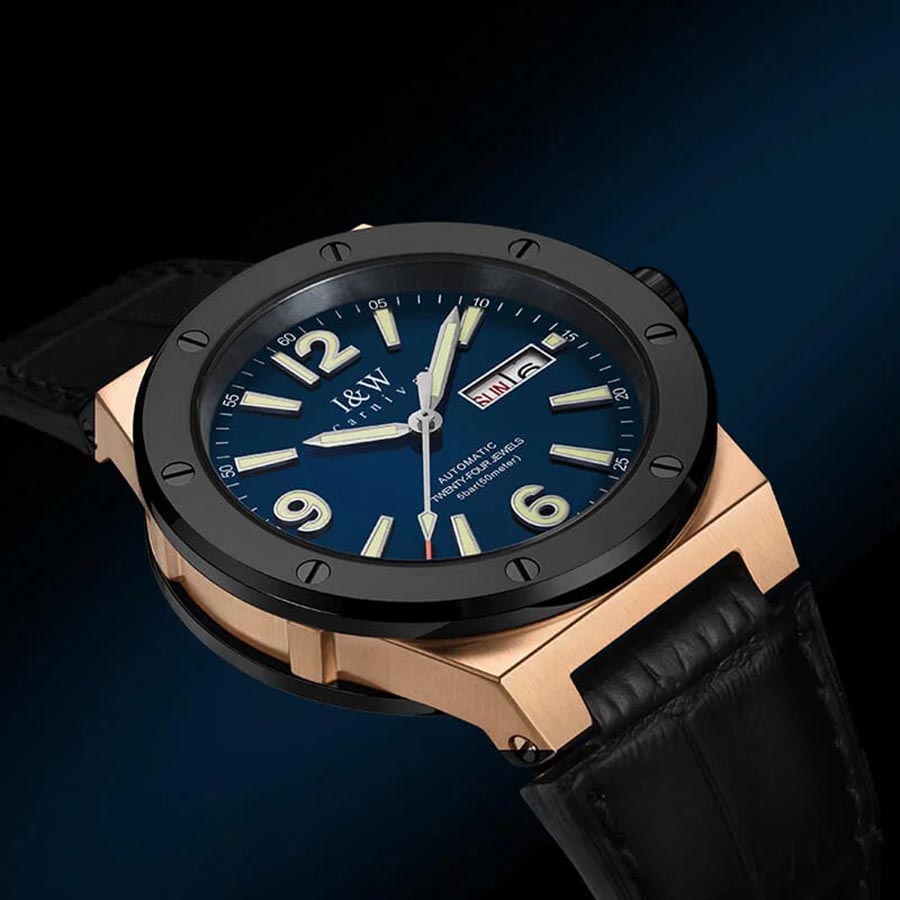 Đồng Hồ Nam I&W Carnival 589G2 Automatic Màu Đen/Vàng Hồng