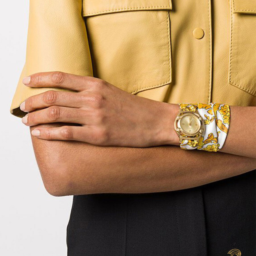 Đồng Hồ Nữ Versace Medusa Frame Barocco Print Watch 36mm VEVF00620 Màu Vàng