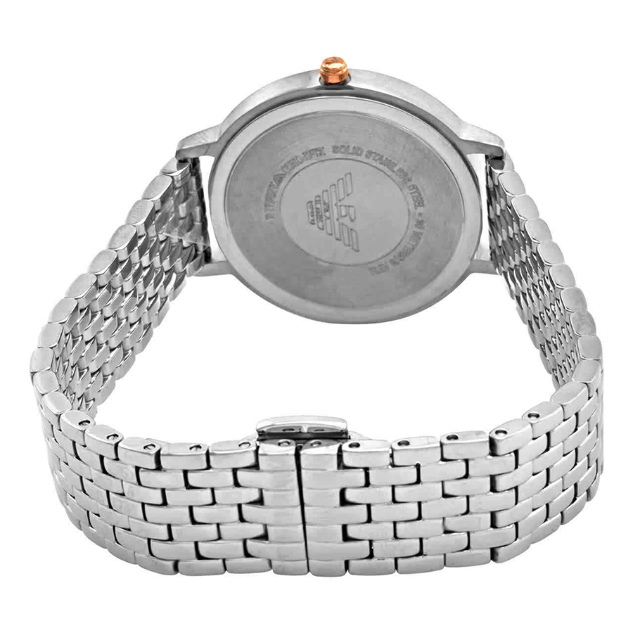 Set Đồng Hồ Nữ Emporio Armani Quartz Diamond White Dial Ladies Watch AR80023 Màu Bạc