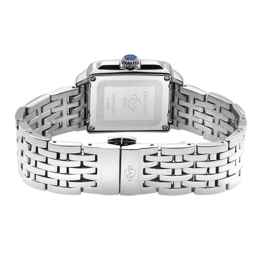 Đồng Hồ Nữ Gevril GV2 Women's Padova Gemstones Swiss Diamond Watch 12330B Màu Bạc Đen