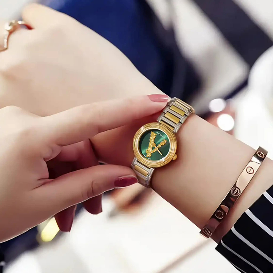 Đồng Hồ Nữ Versace Virtus Mini Màu Demi (Vàng-Bạc)