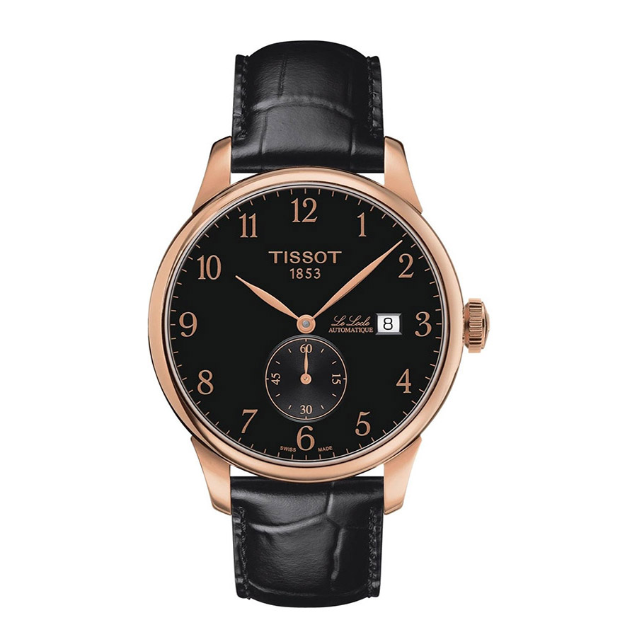 Đồng Hồ Nam Tissot Le Locle Automatic Black Dial Men's Watch T006.428.36.052.00 Màu Đen Phối Vàng Hồng