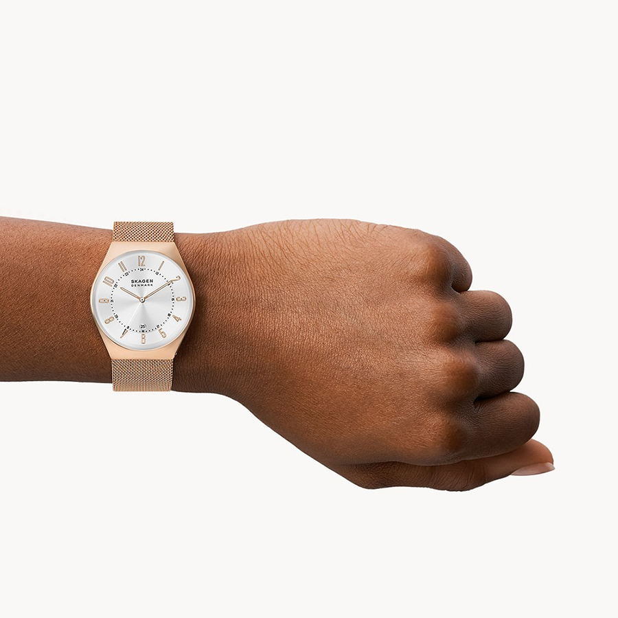 Đồng Hồ Nam Skagen Grenen Stainless Steel Mesh Watch SKW6818 Màu Vàng Hồng