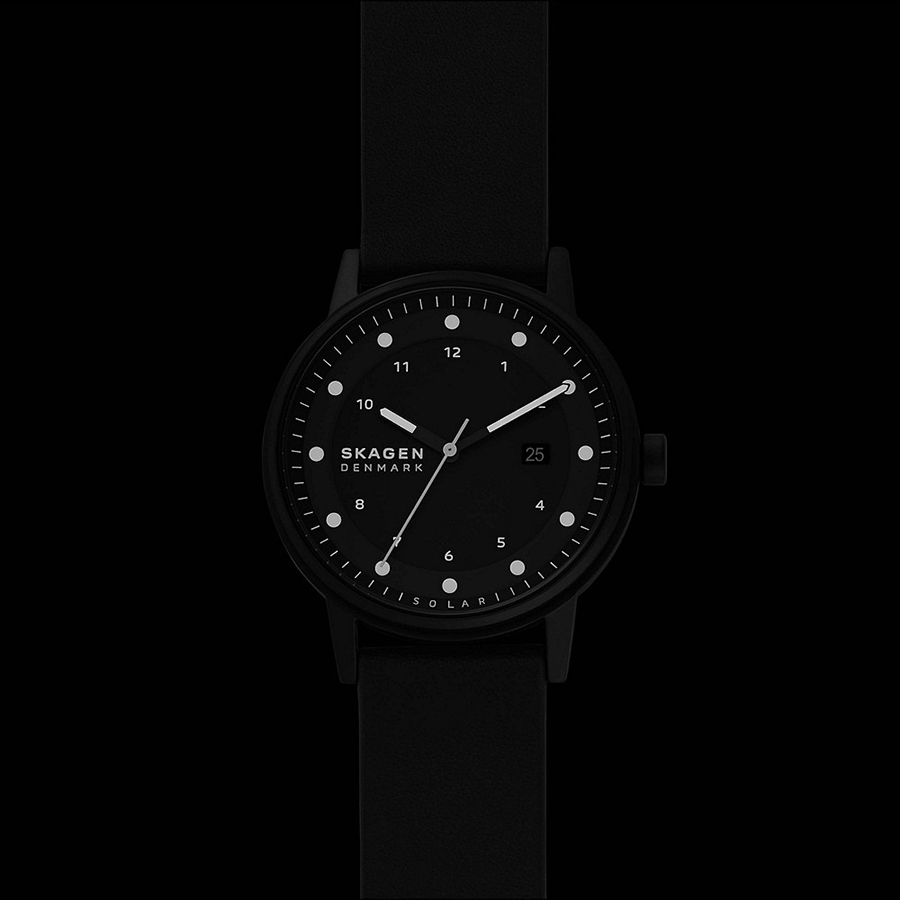 Đồng Hồ Nam Skagen Henriksen Solar-Powered Leather Watch SKW6740 Màu Đen