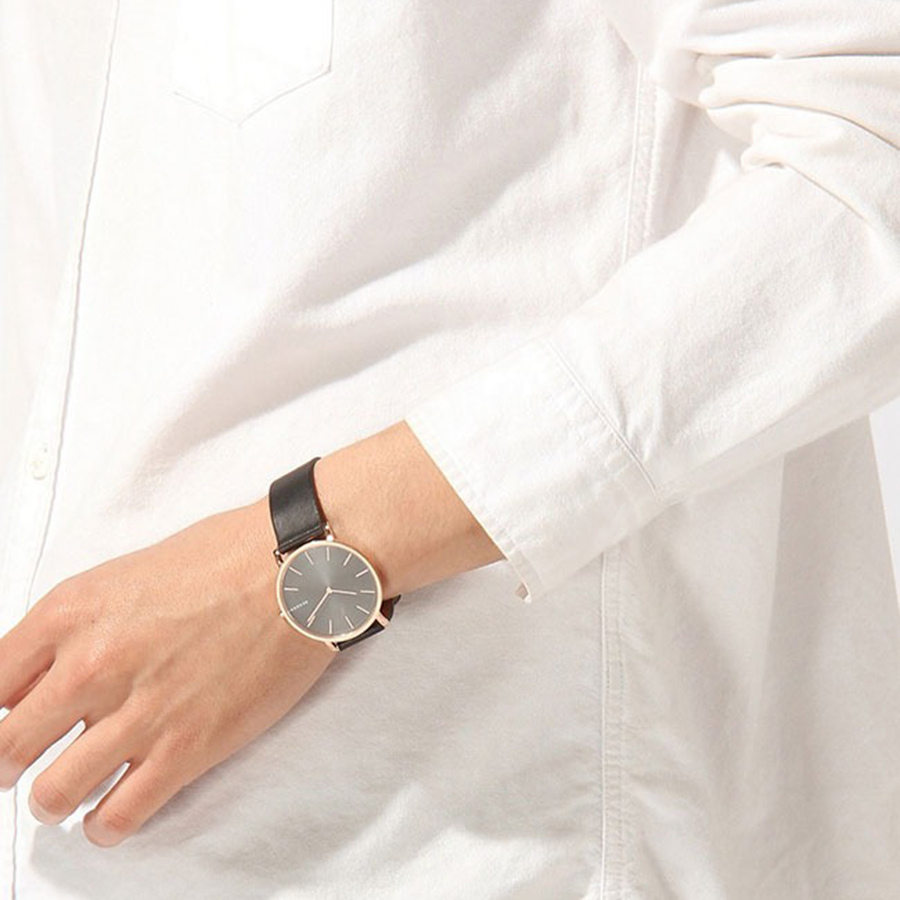 Đồng Hồ Nam Skagen Hagen Leather Watch SKW6447 Màu Đen