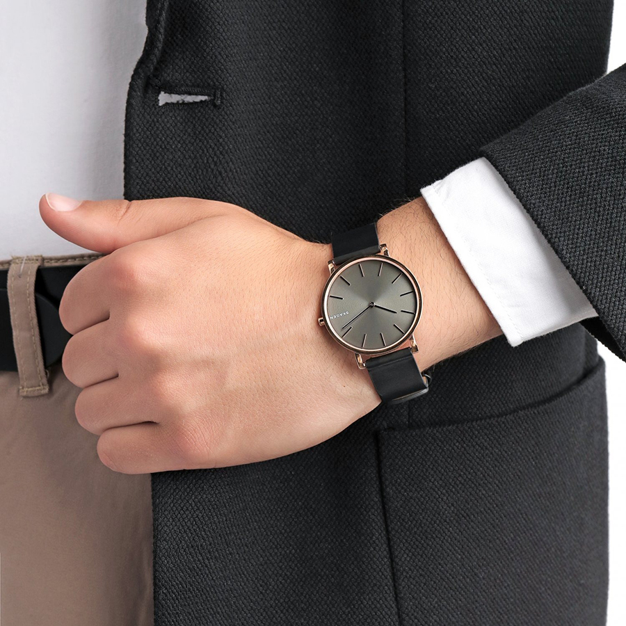 Đồng Hồ Nam Skagen Hagen Leather Watch SKW6447 Màu Đen